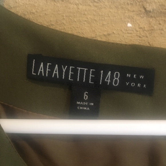 {Lafayette 148 New York} Olive Sheath Dress - sz 6 - Picture 6 of 8